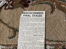 k1-5 ephemera 1966 article football report beachcombers v kent fire brigade picture