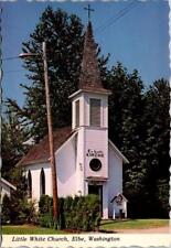 Elbe, WA Washington LITTLE WHITE CHURCH~Ripley's Smallest PIERCE CO 4X6 Postcard picture