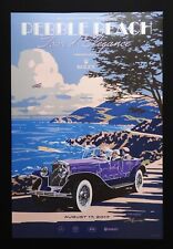 SIGNED 2017 Pebble Beach Concours Tour Poster ISOTTA FRASCHINI Tipo 8 Layzell picture