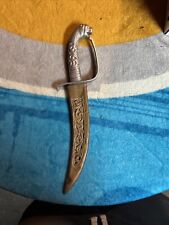 vintage Handmade Ornate Metal Knife filigree sheath dagger BRASS & pot matel? picture