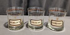 Vintage Cera Name Your Poison Glass Curare Arsenic Hemlock Lowball MCM Barware picture