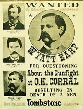 WYATT EARP TOMBSTONE PHOTO WANTED POSTER DOC HOLLIDAY 1881 GANG 8.5X11 REPRINT picture