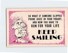 Postcard Keep Smiling Comic Text Art Print picture