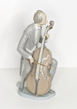 Lladro Cellist Man Playing Cello Orchestra 4651 Glossy 12.5 x 7 x 6 Bow Replaced picture