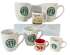 Starbucks Green White Mermaid Logo LOT of 7 Coffee Cups Espresso Mugs 2006-2019 picture