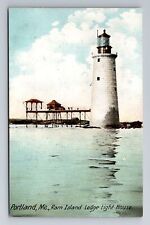 Portland, ME-Maine, Ram Island Ledge Light House c1905, Vintage Postcard picture