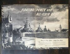 Vintage 1945 The U.S. Unties States Navy Afloat Dodge Two Page Original Ad 324 picture