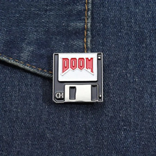Doom Floppy Disc Video Game Pin Brooch Badge Lapel Enamel NEW picture