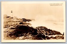 Portland Head Light. Lighthouse. Cape Elizabeth Maine. Real Photo Postcard. RPPC picture