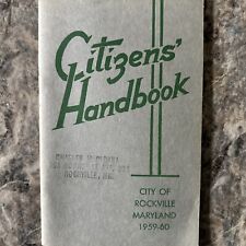 Vintage 1959-60 Citizens Handbook City Of Rockville Maryland  picture