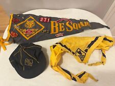 Rare Vintage Boy Scout LOT Scarf Hat Pins Patch Badge Neckerchief Pennant Collec picture