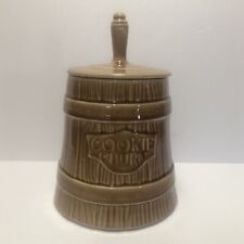 Vintage McCoy Pottery Ceramic Cookie Churn Cookie Jar Butter Churn Style Jar picture