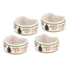 Spode Christmas Tree Gold Napkin Rings Set Of 4 New In Box picture