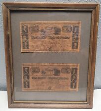 Vintage Replica US Bank Notes Framed American History Man Cave Sports Bar picture
