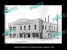 OLD 8x6 HISTORIC PHOTO OF PUEBLO COLORADO THE PUEBLO LAUNDRY STORE c1930 picture