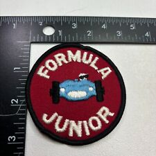 Vintage BLUE RACE CAR FORMULA JUNIOR Car Racing Motorsports Patch (Auto) 00.K picture