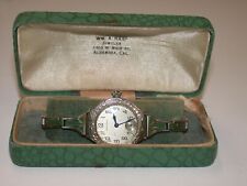 Vintage Art Deco Waltham Manual Ladies Wrist Watch w/ Genco Enameled Band AS IS picture