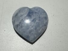 Vintage Crystal Blue Celestite Heart Carving Stone picture