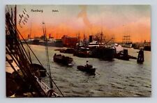 c1913 Postcard Hamburg Hamberg Hafen Hamburg Port Boats Port Tug Boat picture