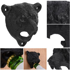 1Pc Cast Iron Bear Shape Wall Mounted Beer Soda Glass Bottle Cap Opener AOS picture