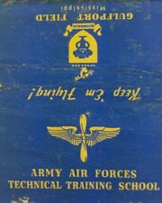 Vintage Matchbook Cover World War II Army Air Forces Training School Gulfport e picture