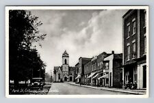 Colborne Canada, Park Street, Church, 1930's Car, Antique Vintage c1940 Postcard picture
