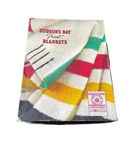 Vintage Hudson's Bay Company 4 Point Wool Blanket England Made 72x90 Multicolor picture
