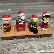 2011 Hallmark Set Of 4 Peanuts Snoopy Christmas Wireless Music Band Works Tested picture