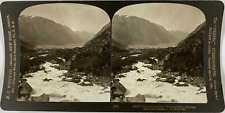 White, Stereo, Norway, the rushing Aabo - Elv and Odd Vintage Stereo Card, Ti picture