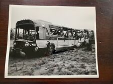 8X10 NY NYC SURFACE BUS #4845 OUT TO PASTURE JUNKYARD VINTAGE COLLECTIBLE B & W picture