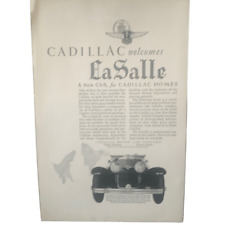 Vintage 1927 Cadillac Welcomes LaSalle Ad Advertisement picture