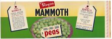 Original ROGERS MAMMOTH fancy large sugar pea can label Rogers Canning Milton OR picture