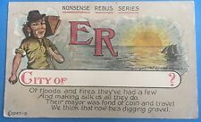 Vintage 1907 “Nonsense Rebus Series” Postcard - Paterson NJ by Fred Lounsbury picture