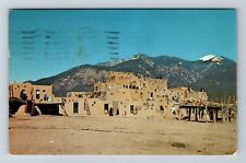 Taos NM-New Mexico, Scenic Exterior Pueblo, Vintage Postcard picture