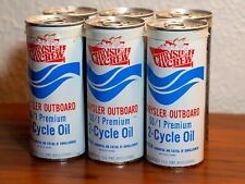 Vintage FULL 1970’s CHRYLSER CREW Outboard Motor Oil Can 6-PACK Barn Find picture