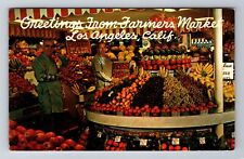 Los Angeles CA-California, Produce At Farmers Market, Vintage c1961 Postcard picture