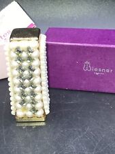 Vintage LIPSTICK CASE with Faux Pearls & Jewels by Wiesner of Miami FLAW SEE PIC picture