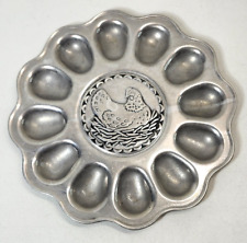 Vintage Wilton Armetale Metal Divided Egg Tray (Holds 12) Serving Party Decor picture