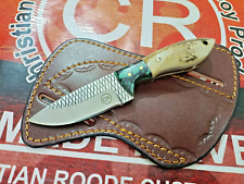 HANDFORGED CUSTOM HUNTING, SKINNING COWBOY KNIFE WITH RESIN AND STAG HANDLE picture