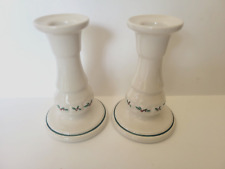 Longaberger Woven Traditions Christmas Holly Taper Candlestick Holders picture