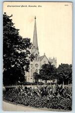 1912 Congregational Church Building Cross Tower View Kenosha Wisconsin Postcard picture