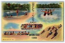 Daytona Beach Florida FL Postcard Greetings Beach Bathing Beauties c1930's picture
