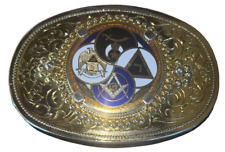 Vintage Masonic Belt Buckle 32nd DEGREE SCOTTISH RITE 1981 Harry Klitzner picture