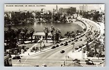 Los Angeles CA-California, Panoramic Wilshire Blvd, Vintage Postcard picture