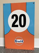Le Mans Gulf  Racing Steve McQueen Large 18” Reproduction Garage Sign picture