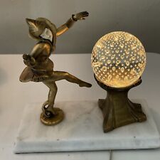 ANTIQUE J.B. HIRSCH GERDAGO ART DECO PIXIE HARLEQUIN DANCER GLASS BALL LAMP picture