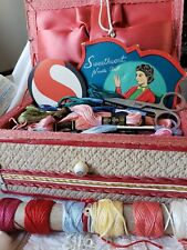 Vintage/Antique Grandma's Sewing Drawer Treasures Embroidery Box/Needle Cards picture