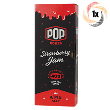 1x Box Pop Strawberry Jam Cones | 400 Cones Each | 1 1/4 | + 2 Free Tubes picture