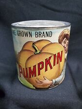 Antique Advertising General Store Fruit Tin Can Vintage Paper Label PUMPKIN picture