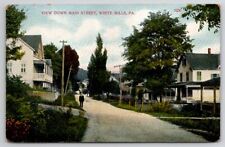 White Mills PA View Down Main Street Pennsylvania Postcard B49 picture